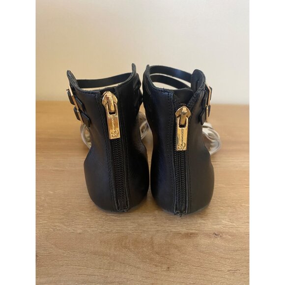 Jessica Simpson Black & White Gladiator Sandals With Back Zipper Size 9.5 - Picture 3 of 6
